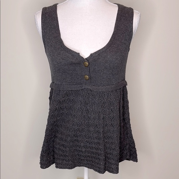 Delia’s Gray Knit Babydoll Top With Empire Waist. Medium - Picture 1 of 9